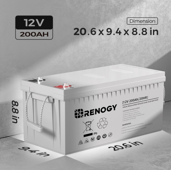 Renogy Deep Cycle AGM Battery 12 Volt / 24 Volt 100Ah / 200Ah - Image 5