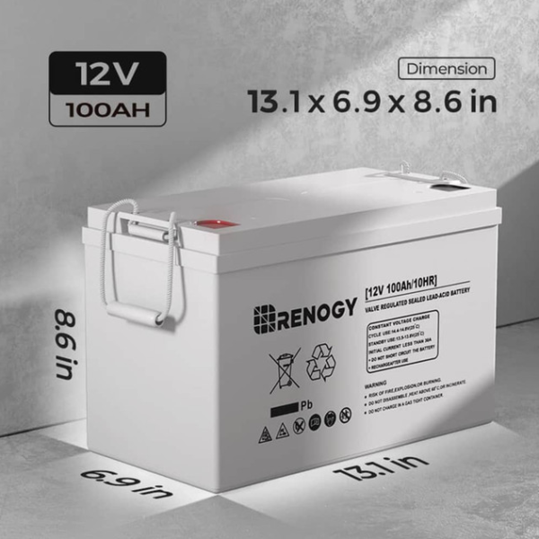 Renogy Deep Cycle AGM Battery 12 Volt / 24 Volt 100Ah / 200Ah - Image 4