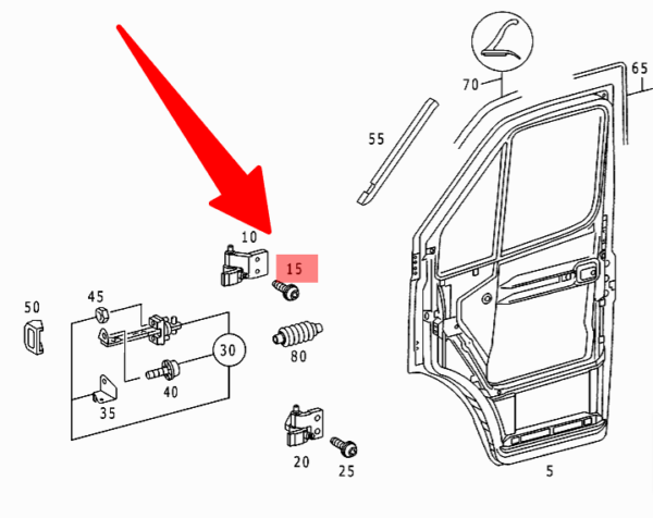 Bolts - Door Hinge Screw Bolts Genuine Mercedes for a 2002-2006 Sprinter Van